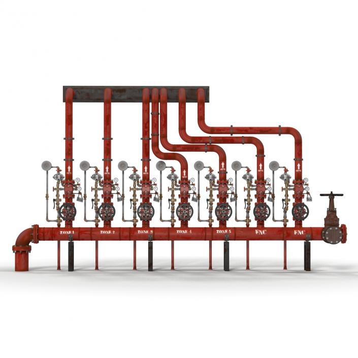 3D Industrial Pipes 3 model