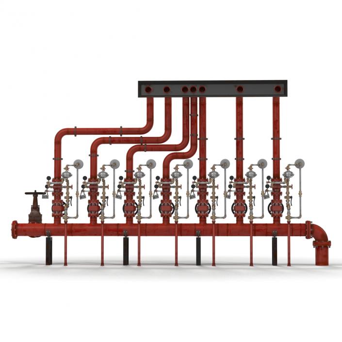 3D Industrial Pipes 3 model