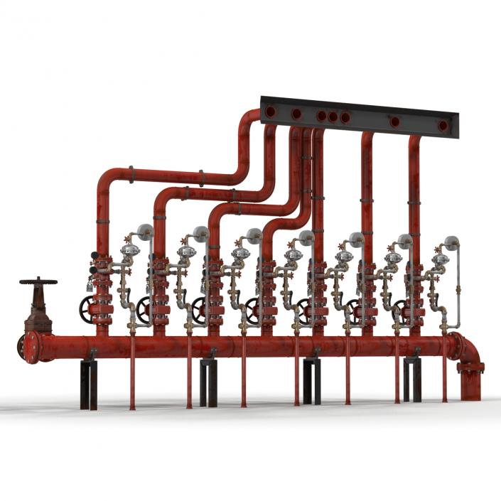 3D Industrial Pipes 3 model