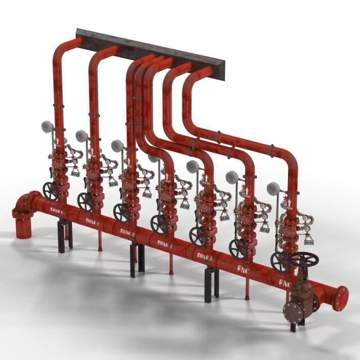 3D Industrial Pipes 3 model