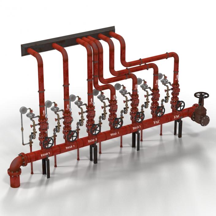 3D Industrial Pipes 3 model