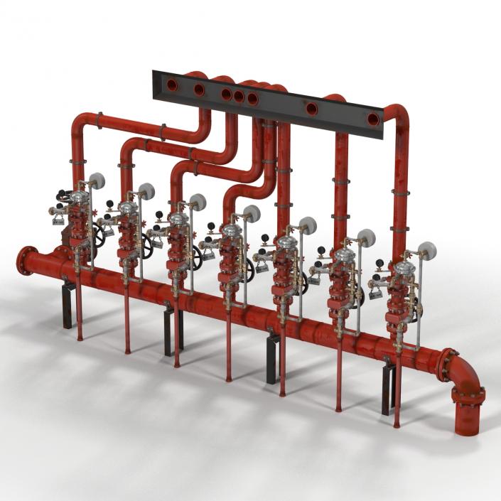 3D Industrial Pipes 3 model