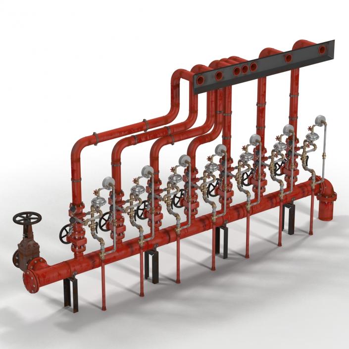 3D Industrial Pipes 3 model