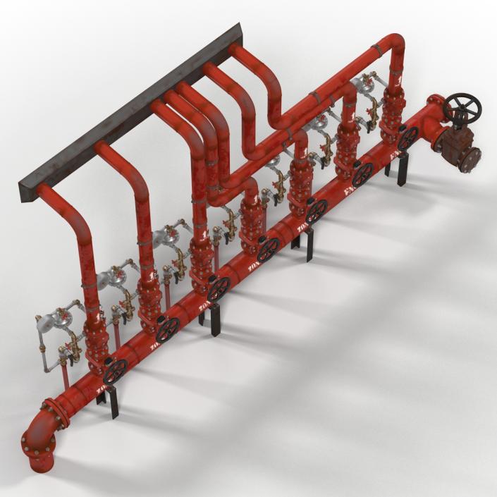 3D Industrial Pipes 3 model