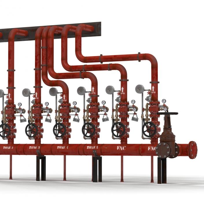 3D Industrial Pipes 3 model