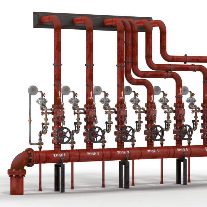 3D Industrial Pipes 3 model