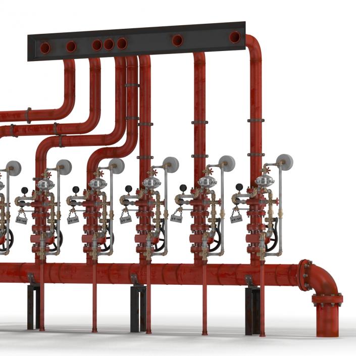 3D Industrial Pipes 3 model