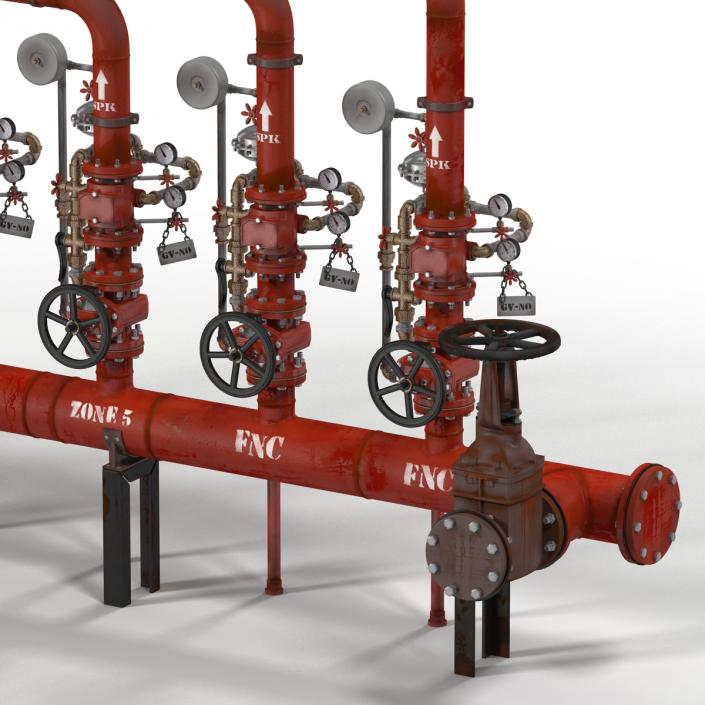 3D Industrial Pipes 3 model