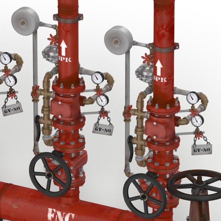 3D Industrial Pipes 3 model