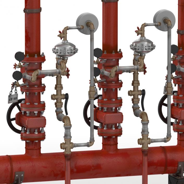 3D Industrial Pipes 3 model