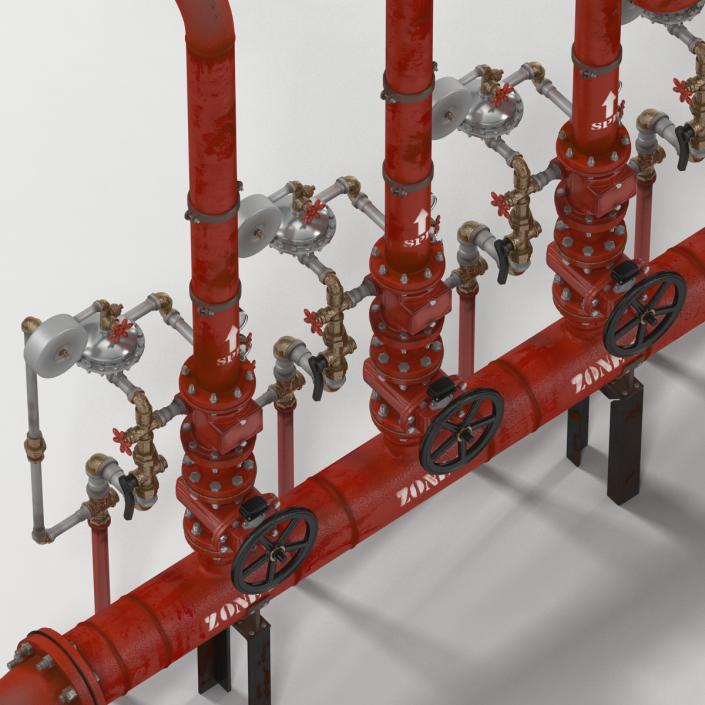 3D Industrial Pipes 3 model