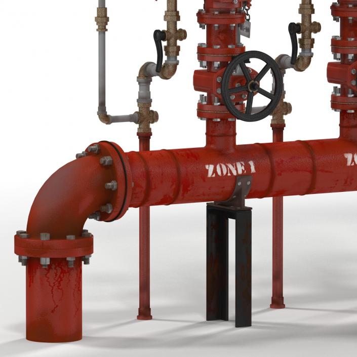 3D Industrial Pipes 3 model