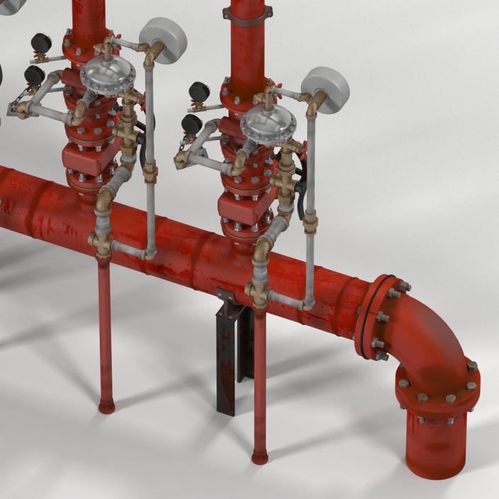 3D Industrial Pipes 3 model