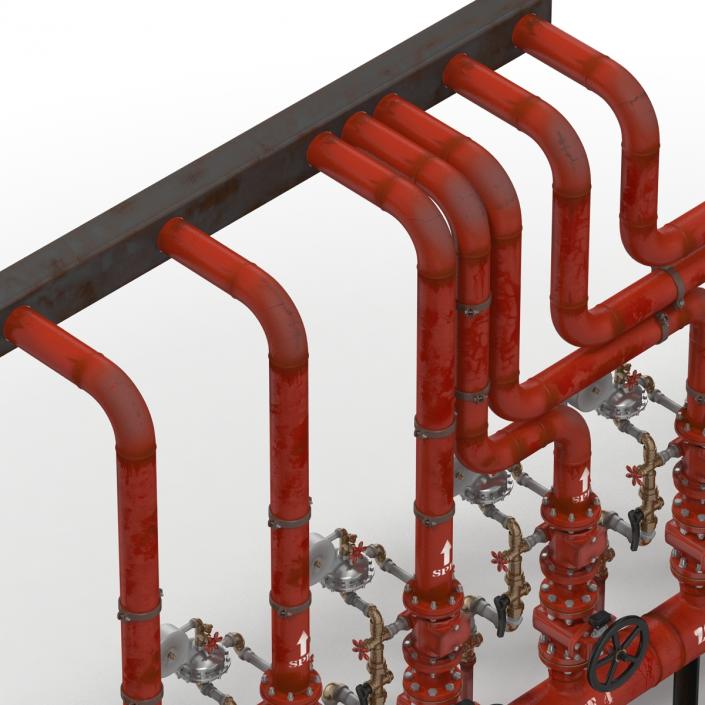 3D Industrial Pipes 3 model