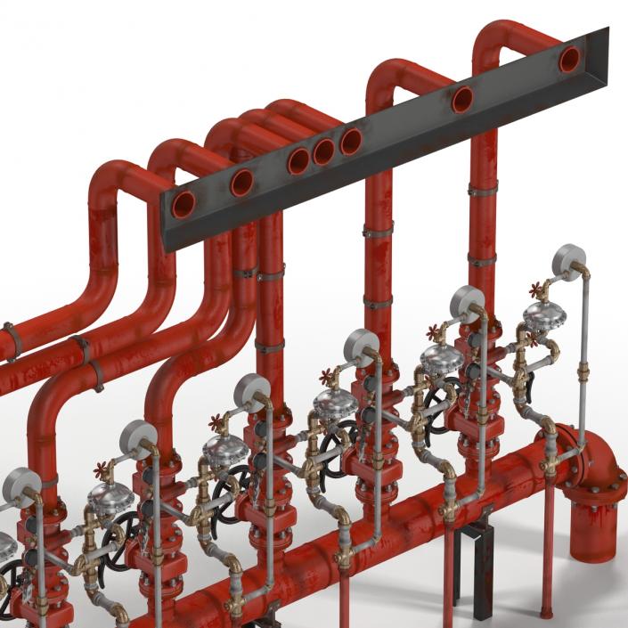 3D Industrial Pipes 3 model