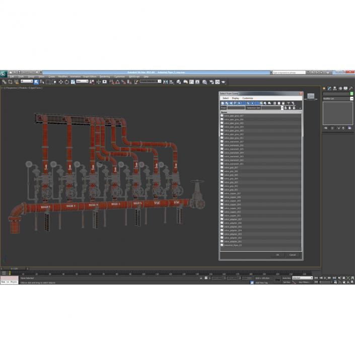 3D Industrial Pipes 3 model