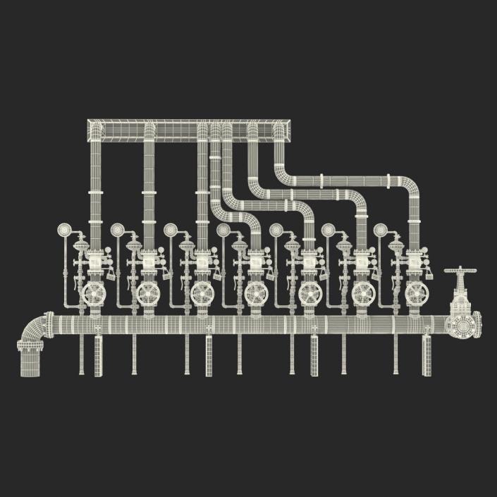 3D Industrial Pipes 3 model