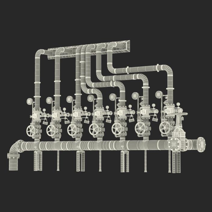 3D Industrial Pipes 3 model