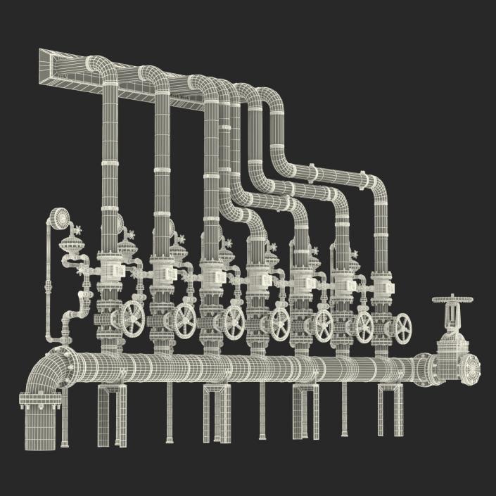 3D Industrial Pipes 3 model