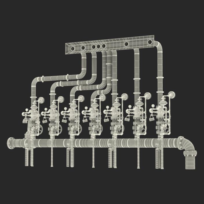 3D Industrial Pipes 3 model