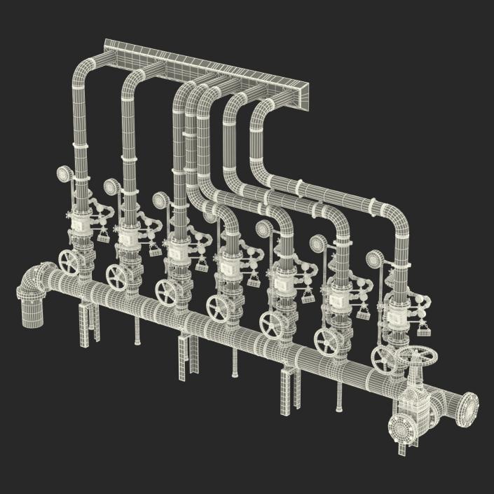 3D Industrial Pipes 3 model