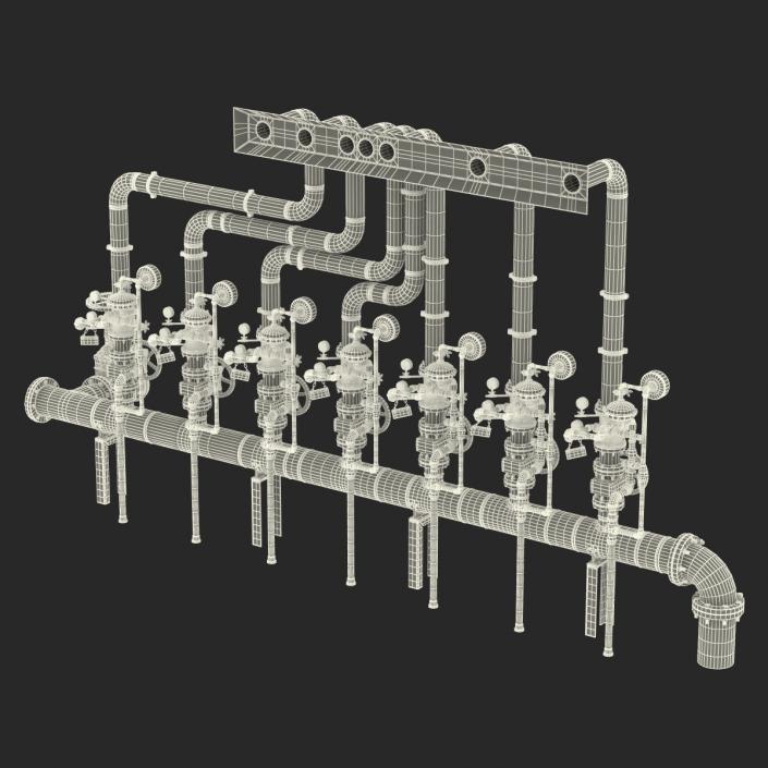 3D Industrial Pipes 3 model