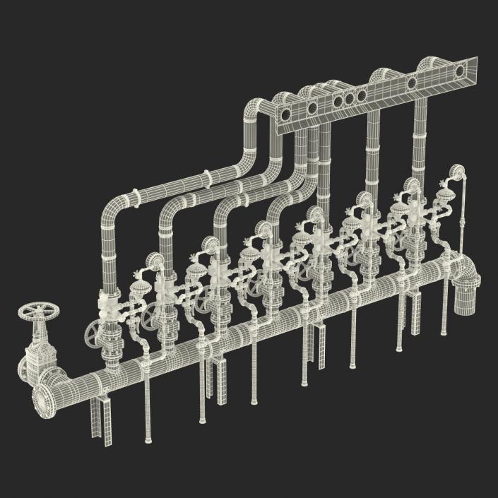 3D Industrial Pipes 3 model