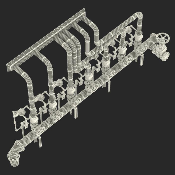 3D Industrial Pipes 3 model