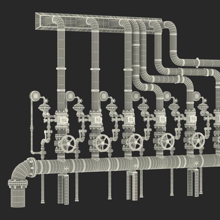 3D Industrial Pipes 3 model