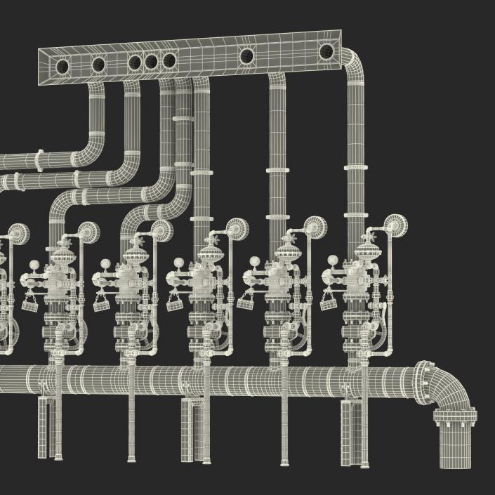 3D Industrial Pipes 3 model