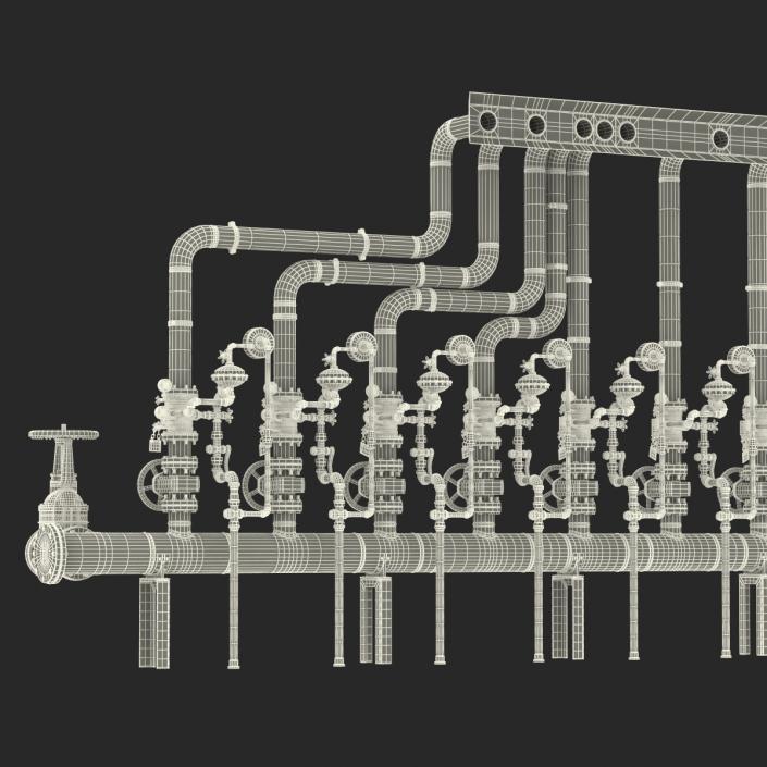 3D Industrial Pipes 3 model