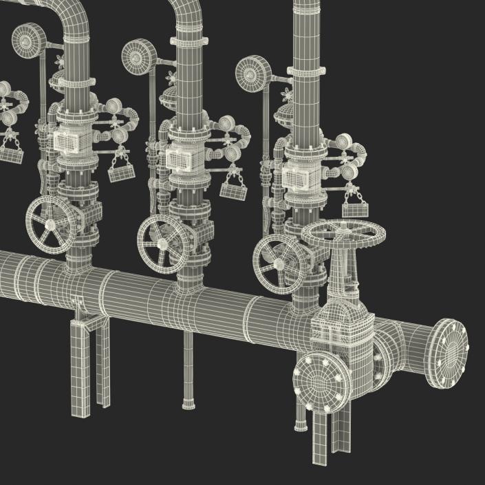 3D Industrial Pipes 3 model