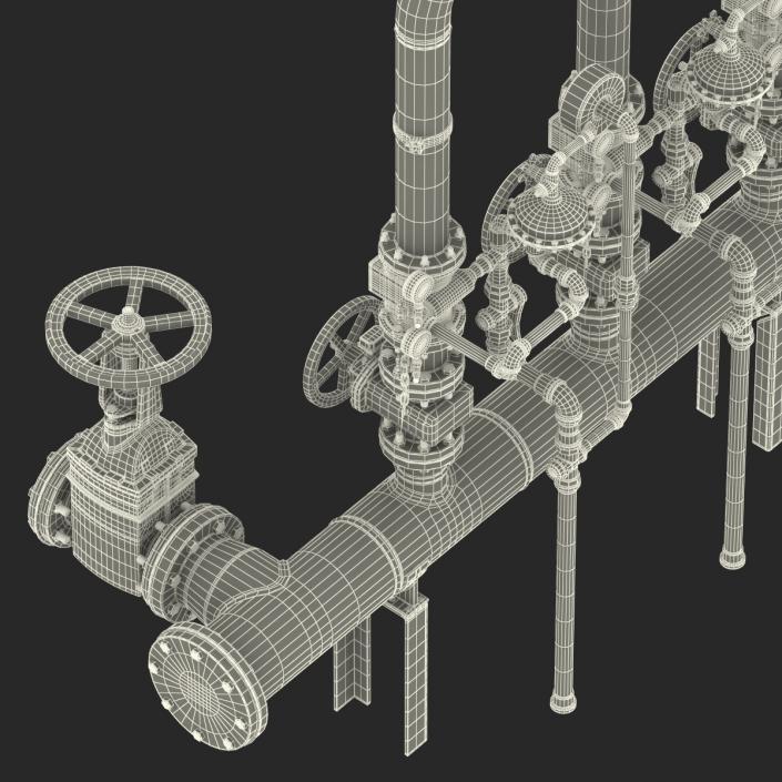 3D Industrial Pipes 3 model