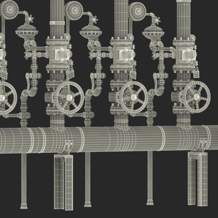 3D Industrial Pipes 3 model