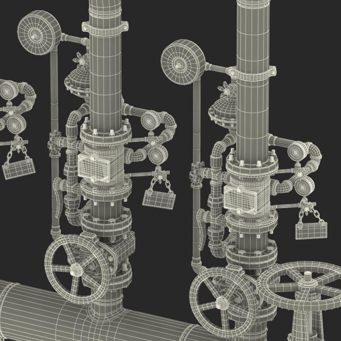 3D Industrial Pipes 3 model