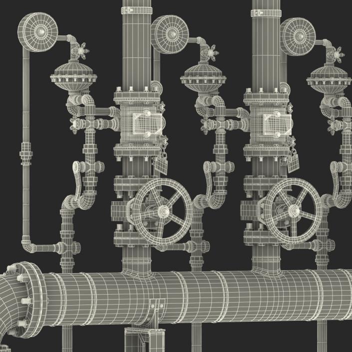 3D Industrial Pipes 3 model