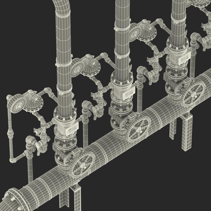 3D Industrial Pipes 3 model