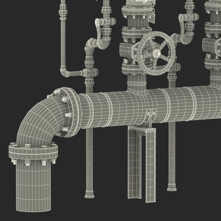 3D Industrial Pipes 3 model