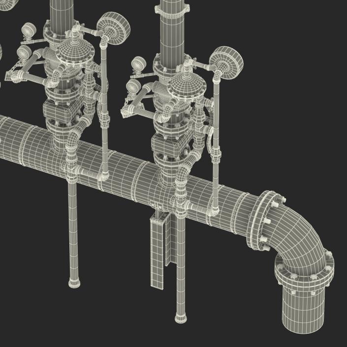 3D Industrial Pipes 3 model