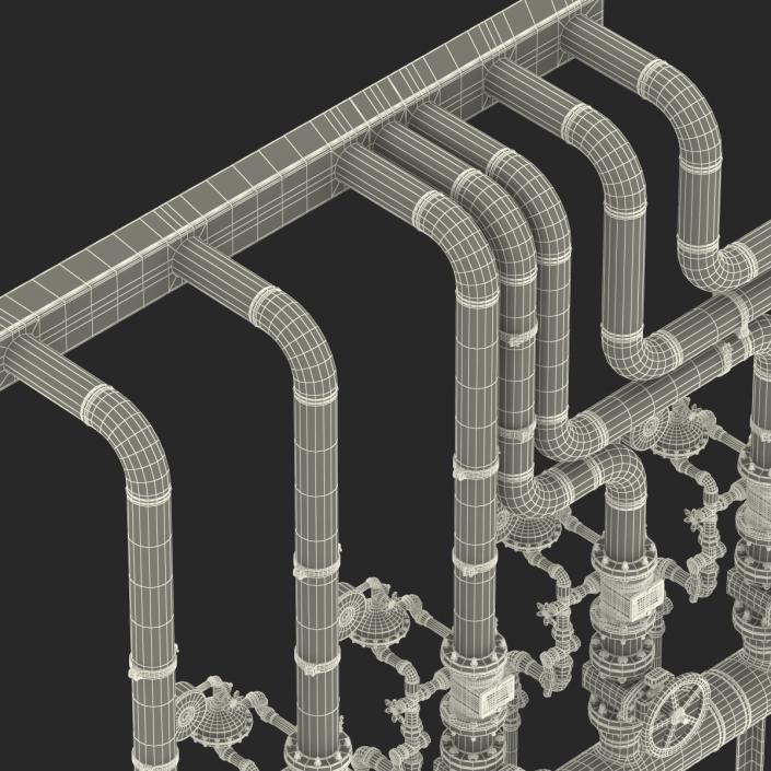 3D Industrial Pipes 3 model