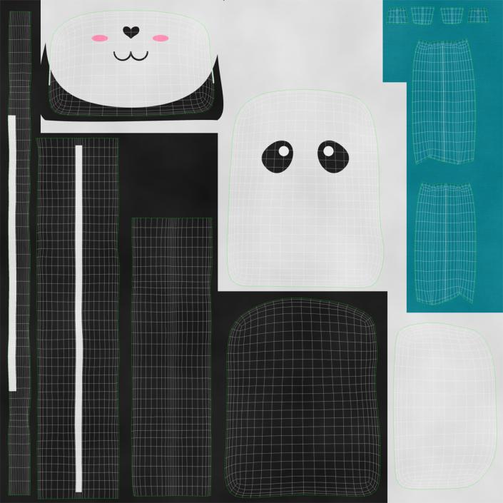 3D Kid Backpack Panda model