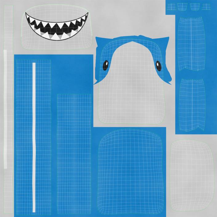 3D Kid Backpack Shark model