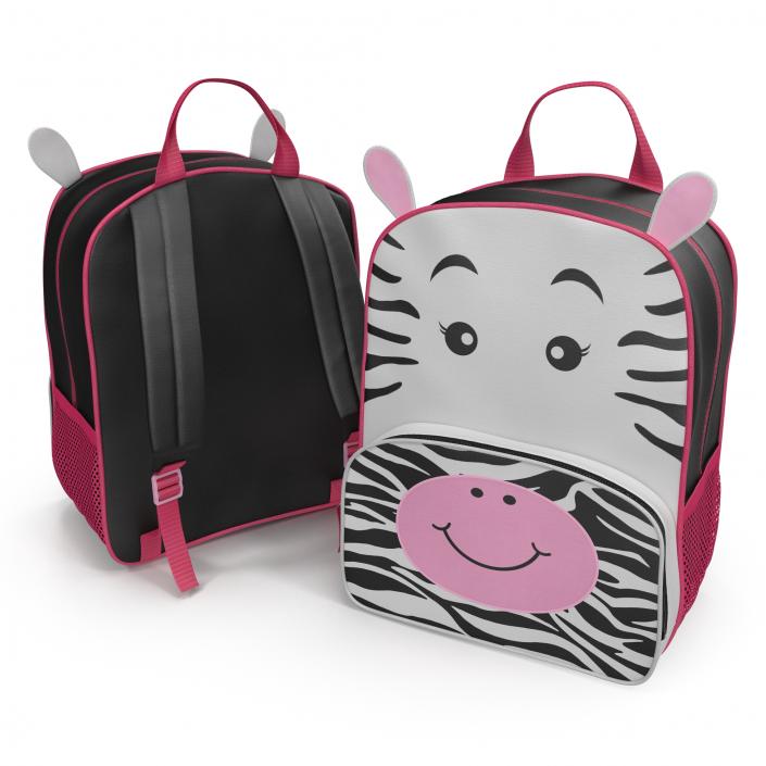 3D Kid Backpack Zebra model