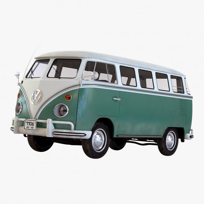 3D Volkswagen Type 2 Green model