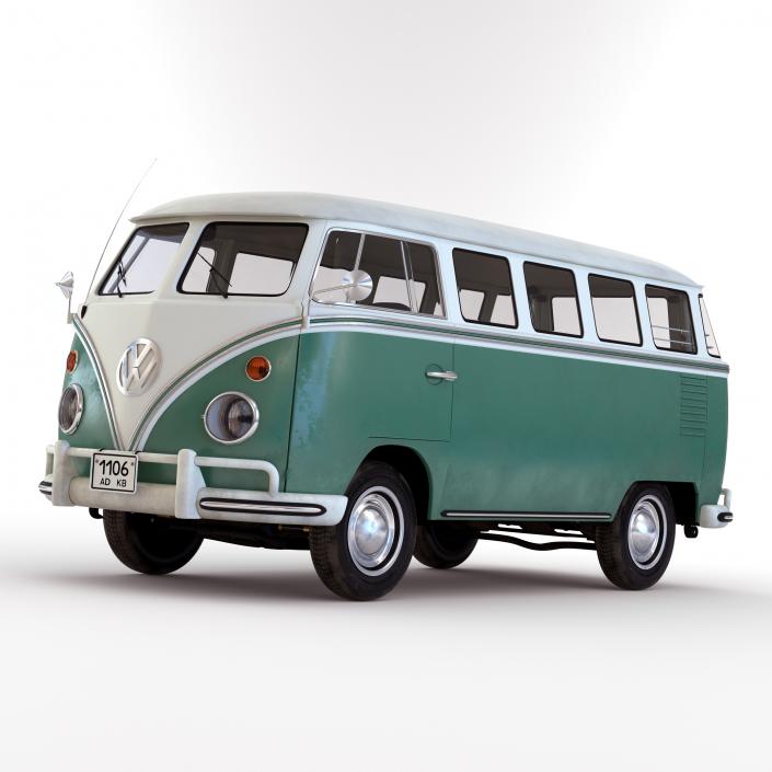 3D Volkswagen Type 2 Green model