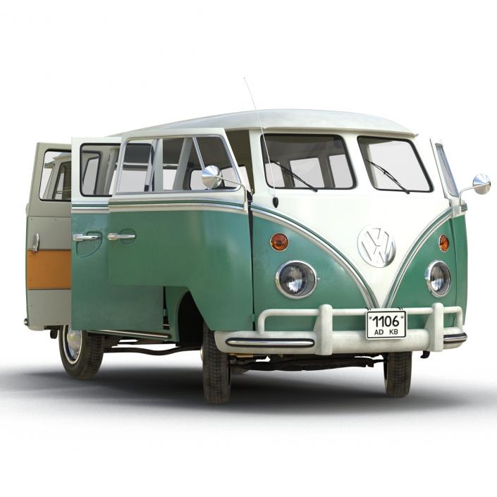 3D Volkswagen Type 2 Green model