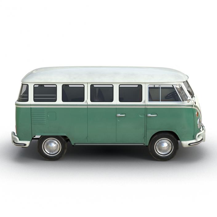 3D Volkswagen Type 2 Green model