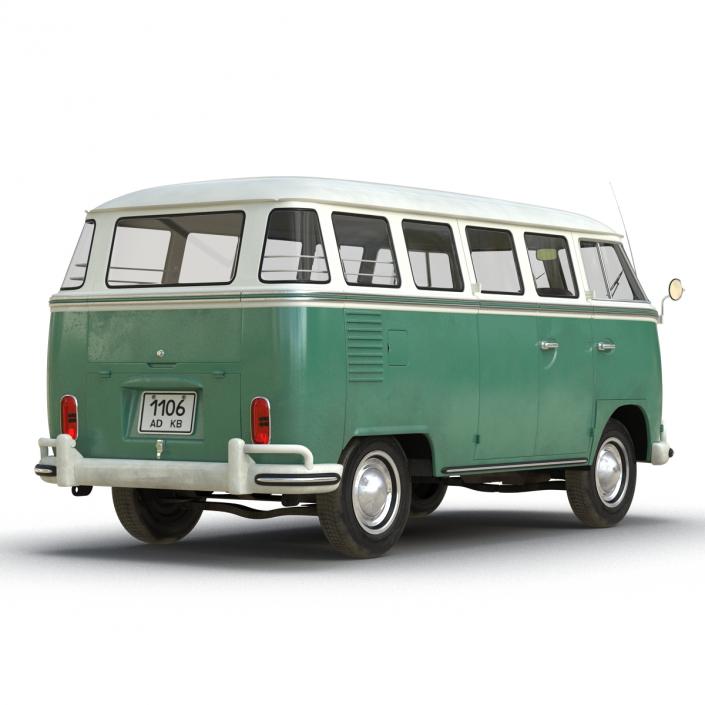 3D Volkswagen Type 2 Green model