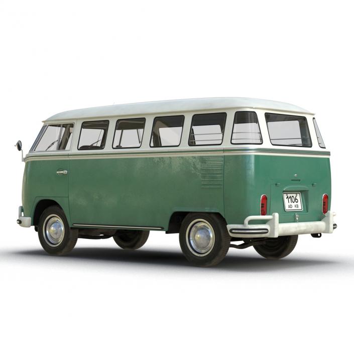 3D Volkswagen Type 2 Green model