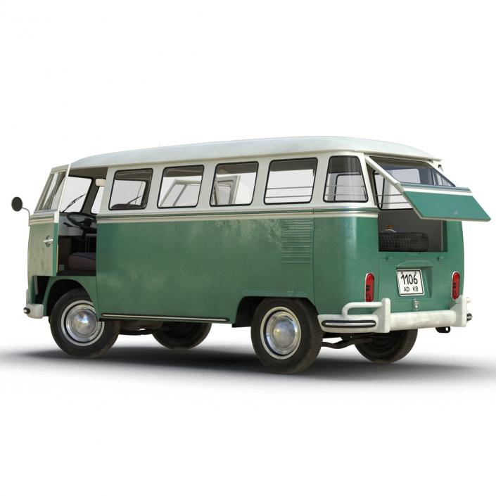 3D Volkswagen Type 2 Green model